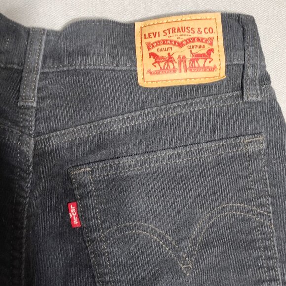Levi's wedgie straight corduroy pants women's size W27/L26 midnighr black colour - Picture 5 of 15